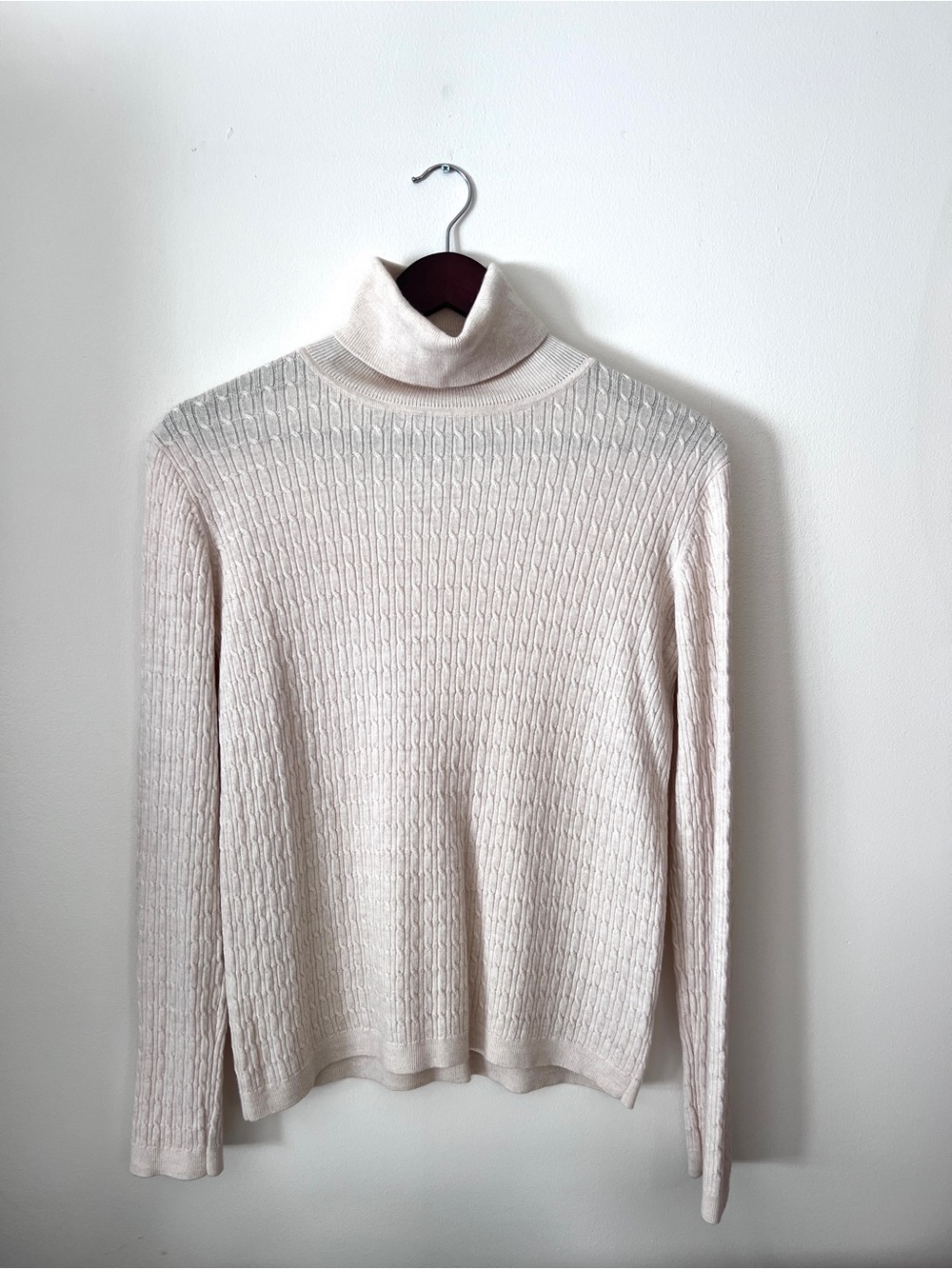 Pendleton Cream Cable-Knit Turtleneck Sweater